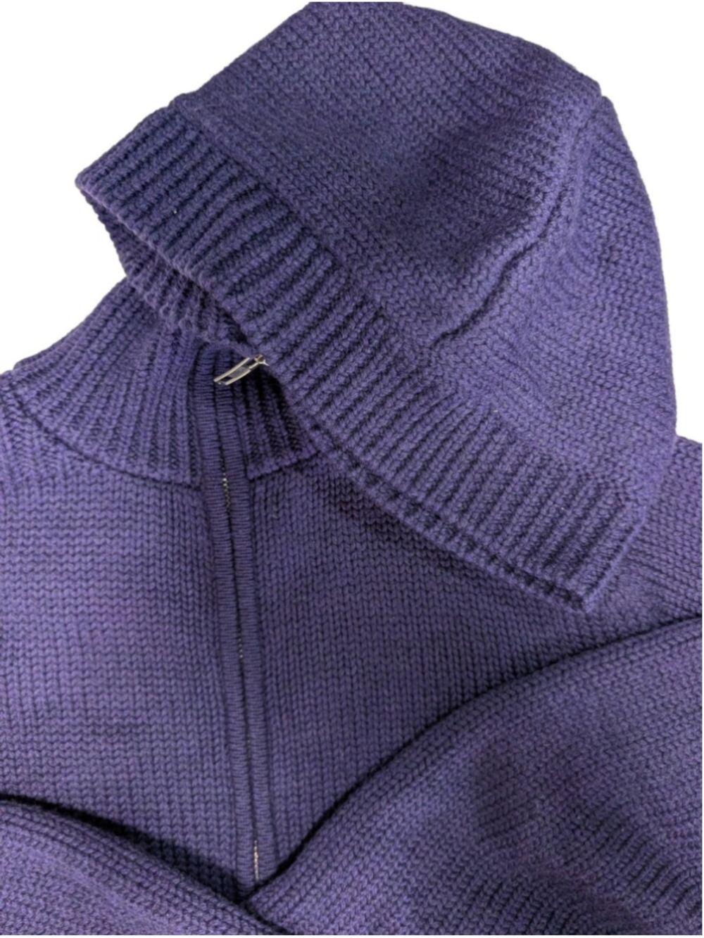 Zero + Maria Cornejo Merino Wool Hooded Zip Cardigan Purple Ruched S - Picture 11 of 16